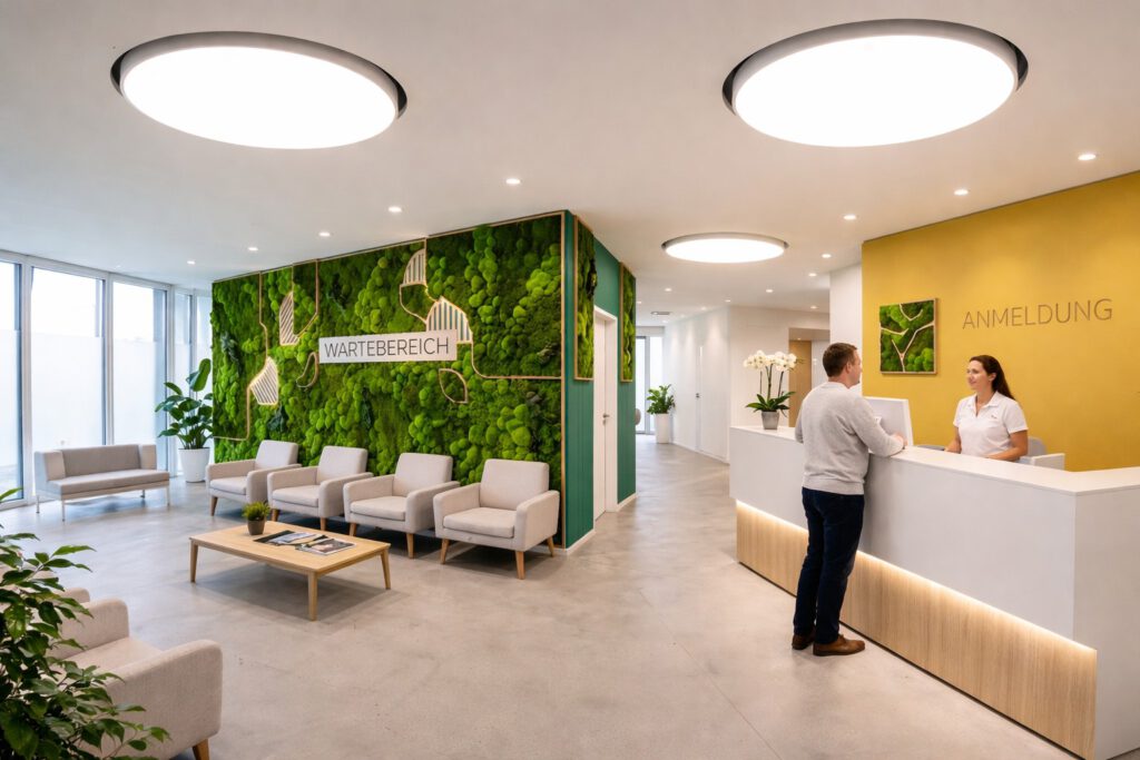 Arztpraxis Beleuchtung Hannover im Empfangs- und Wartebereich