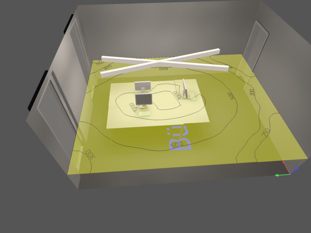 Große quadratische LED-Büroleuchte für moderne Bürobeleuchtung mit homogener Lichtverteilung