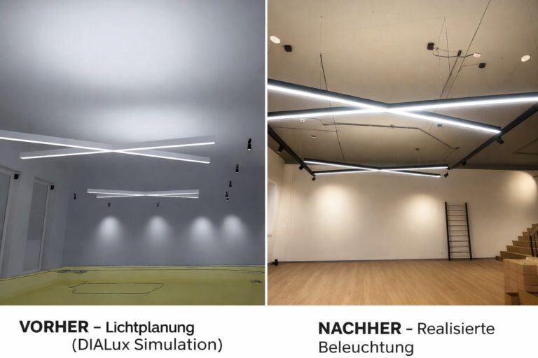 Vorher-Nachher Lichtplanung Hannover